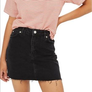 topshop high waisted black skirt